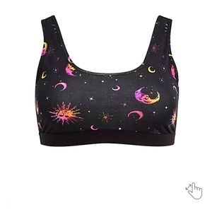 Torrid Bralette, Size 2X, Black w/Celestial Print